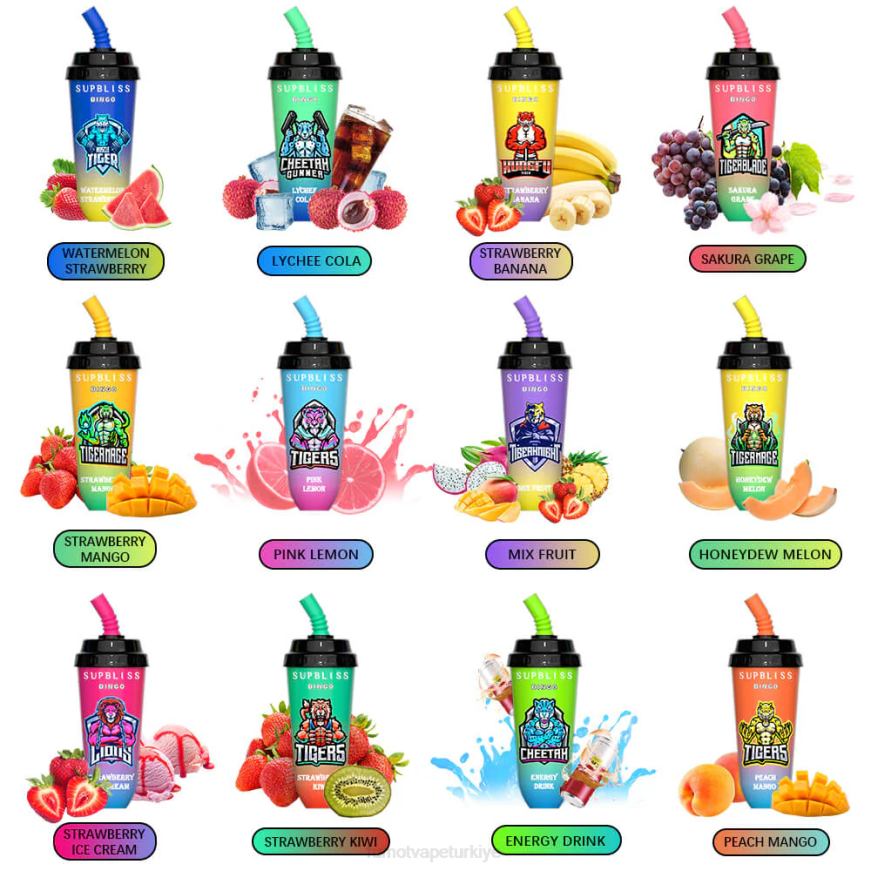 16ml 8000 tek kullanımlık vape pod cihazı (1 adet) çilek kivi Fumot Supbliss Bingo N0Z46L410