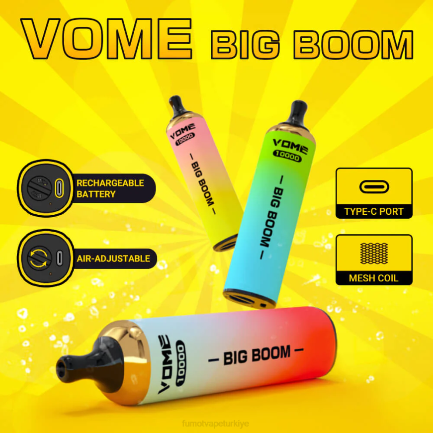 tek kullanımlık vape kalemi 10000 - 20ml (1 adet) Kola Fumot Vome Big Boom N0Z46L448