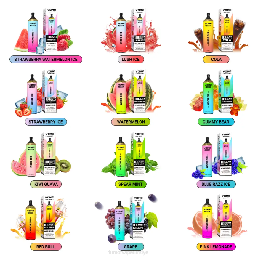 tek kullanımlık vape kalemi 10000 - 20ml (1 adet) yemyeşil buz Fumot Vome Big Boom N0Z46L449