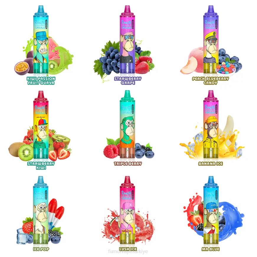 15000 tek kullanımlık vape - 25ml (1 adet) şeftali yaban mersini şekeri Fumot Tornado N0Z46L178