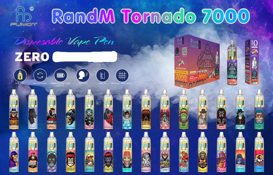 7000 tek kullanımlık vape kalemi %0 - 14ml (1 adet) Vimto'yu ezmek Fumot Tornado N0Z46L550