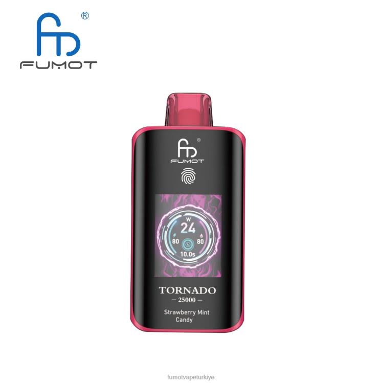 Fumot Tornado 25000 tek kullanımlık elektronik sigara çilek nane şekeri L0N6215 Fumot Vapes