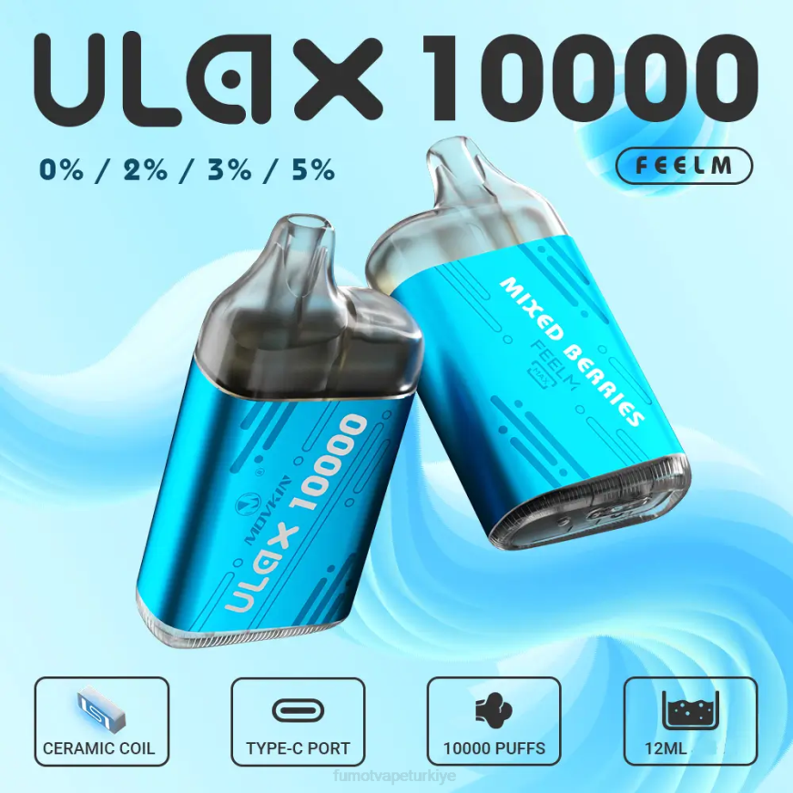 10000 tek kullanımlık vape kapsülü - 12ml (1 adet) çilekli buz Fumot Movkin Ulax N0Z46L314