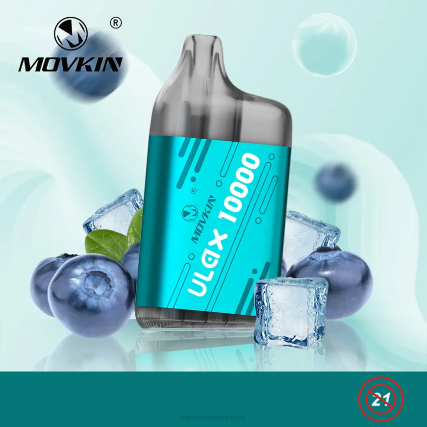 10000 tek kullanımlık vape kapsülü - 12ml (1 adet) mavi ekşi ahududu Fumot Movkin Ulax N0Z46L304